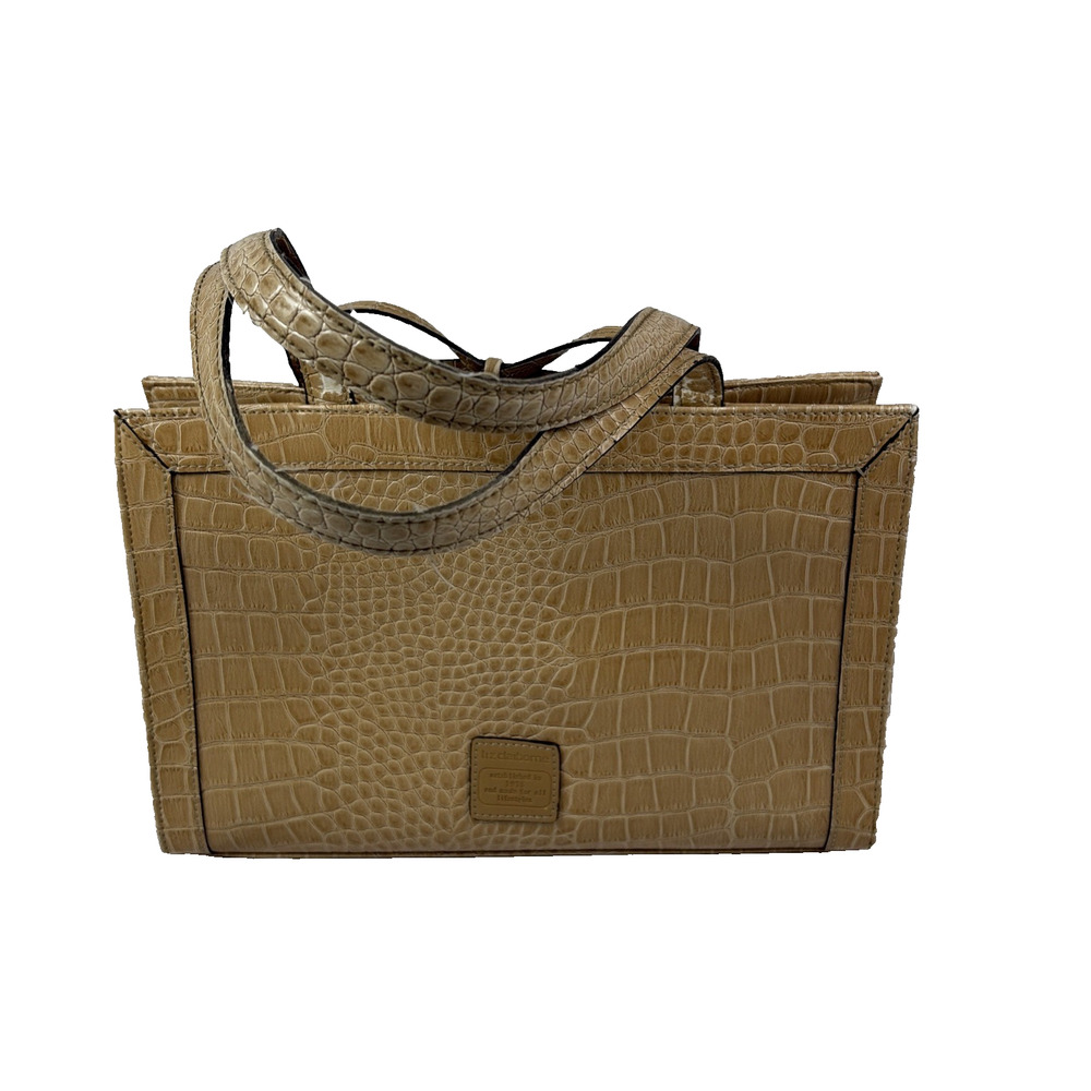 Liz Claiborne Metallic Faux Croc Embossed Tote Bag Gold Champagne Shoulder Bag